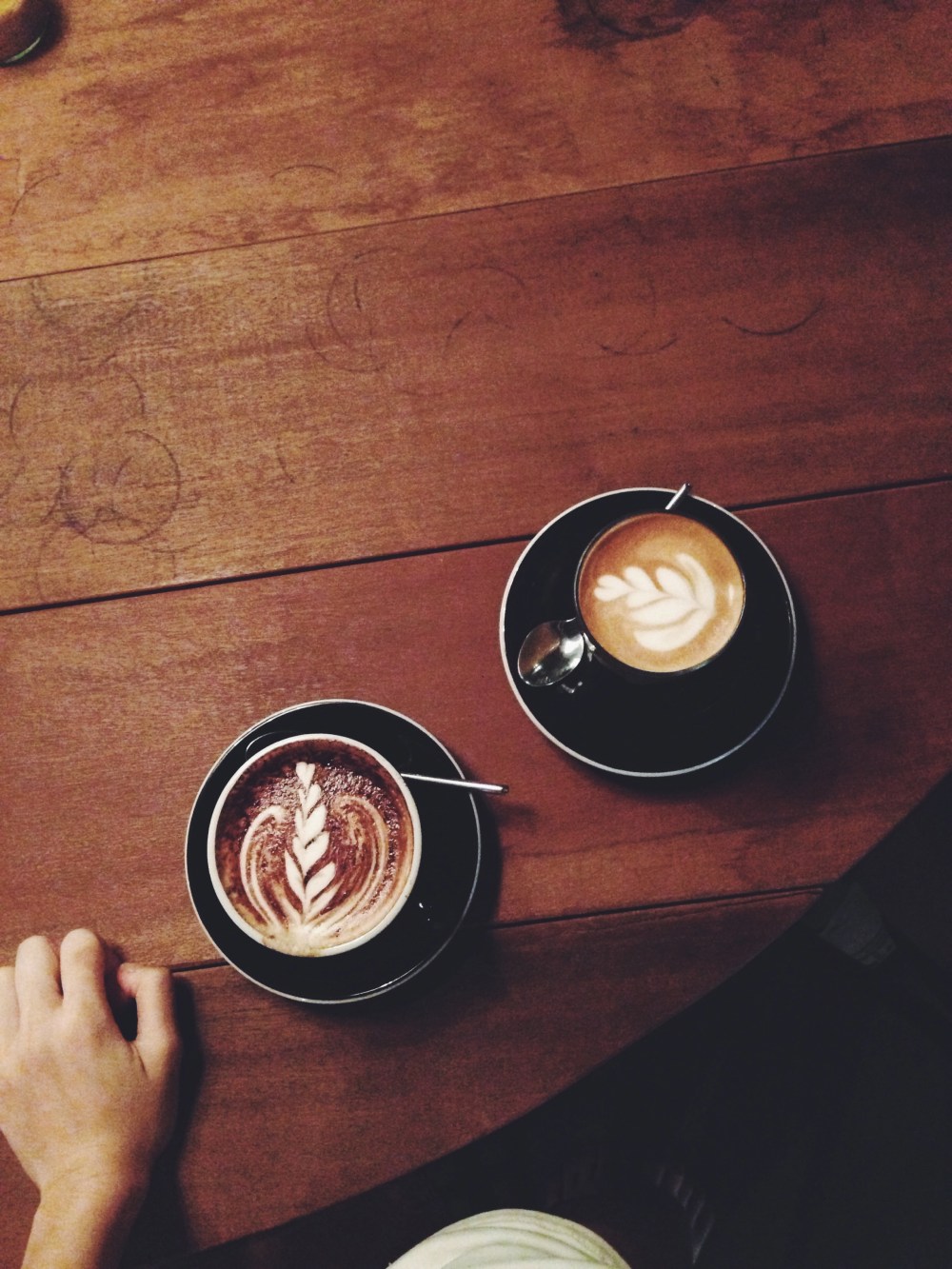 Cappuccino and latte–$4.20