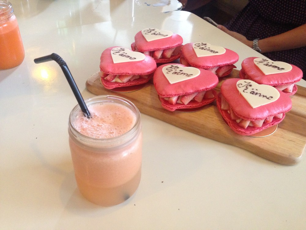 Nougat and strawberry macaron ($8.50)