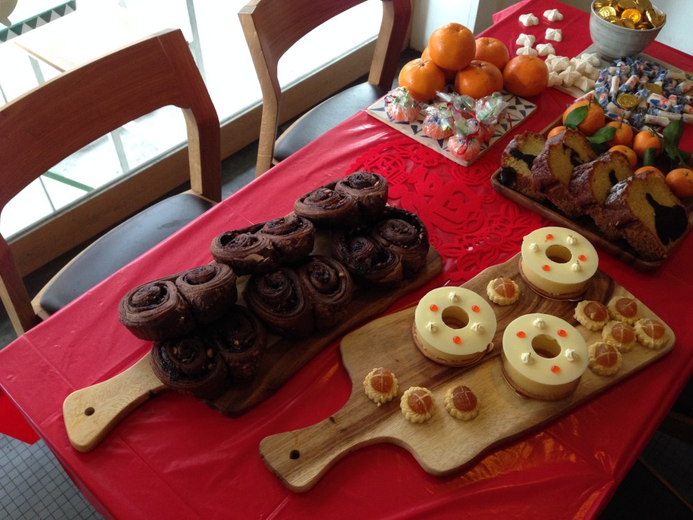 Chocolate and hazelnut kouign amann ($4.50); pineapple and coconut tart ($8.50)